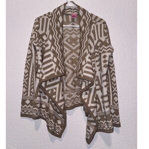 Dolled Up by Fang Geometric Waterfall Cardigan Sweater S